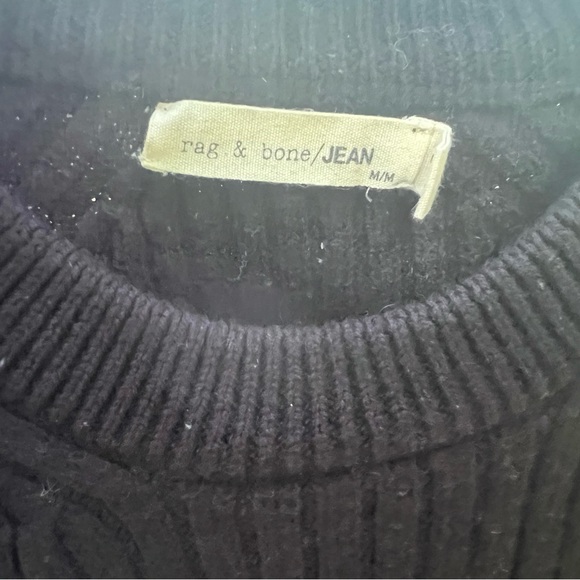 rag & bone Wool Black Open Back Crewneck Sweater - Picture 5 of 5
